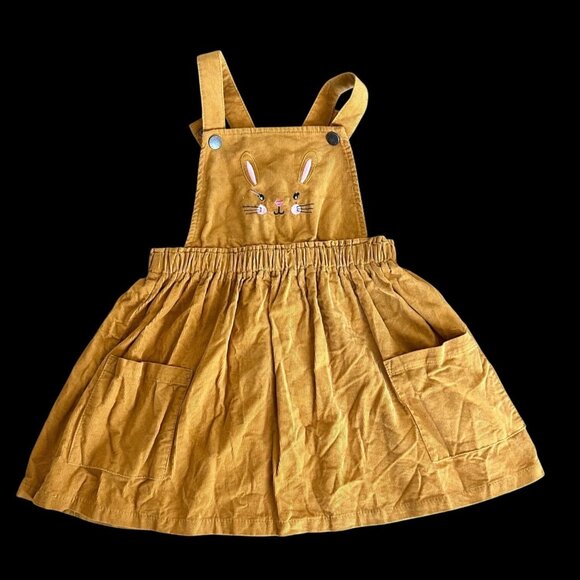 Other - Toddler Corduroy Bunny Pinafore Dress With Pockets Size 4T